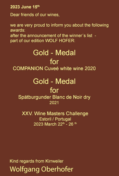 Wine with award